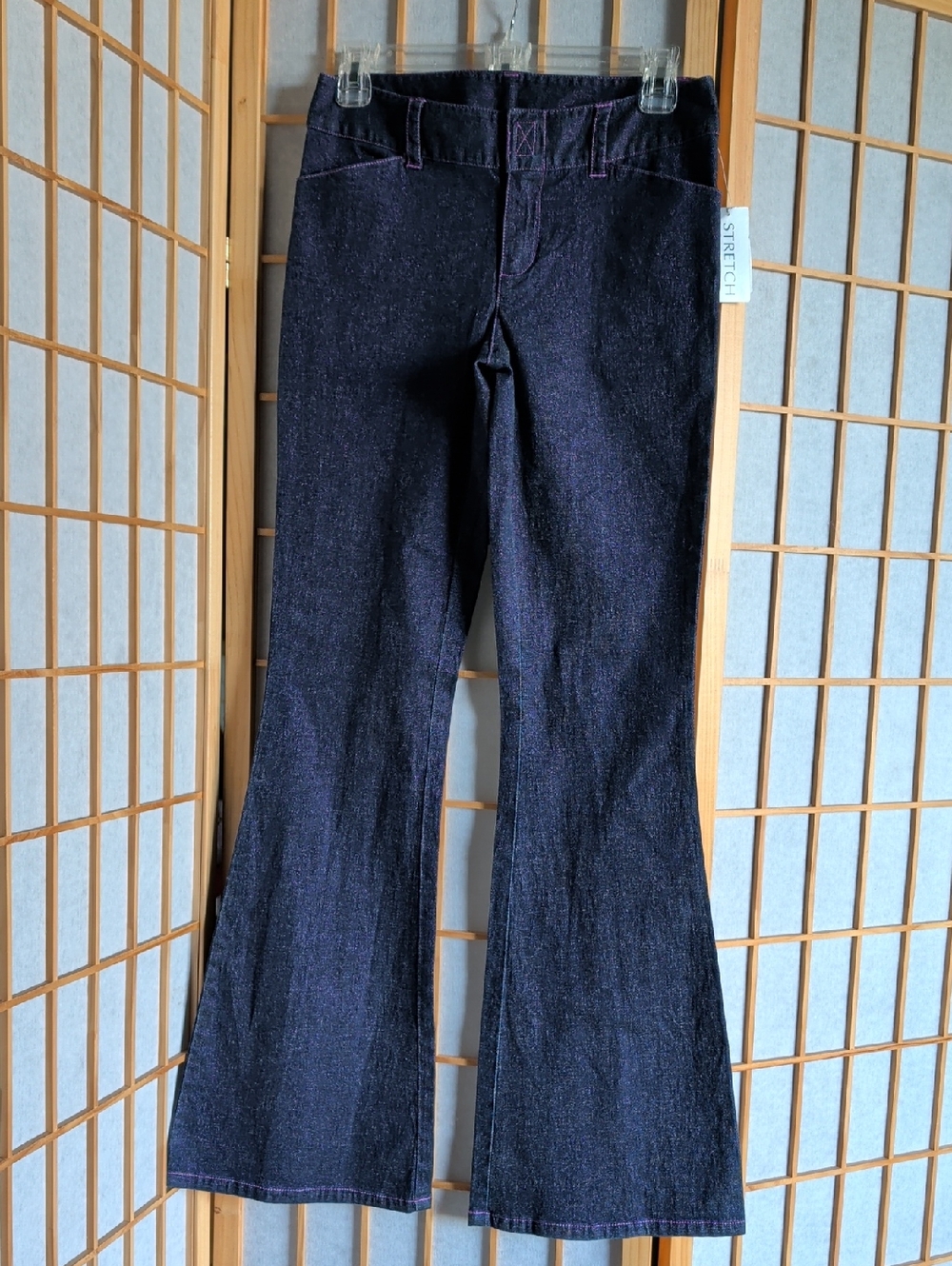 DKNY Stretch Dark Blue Women's Flared Jeans with Purple Hues.